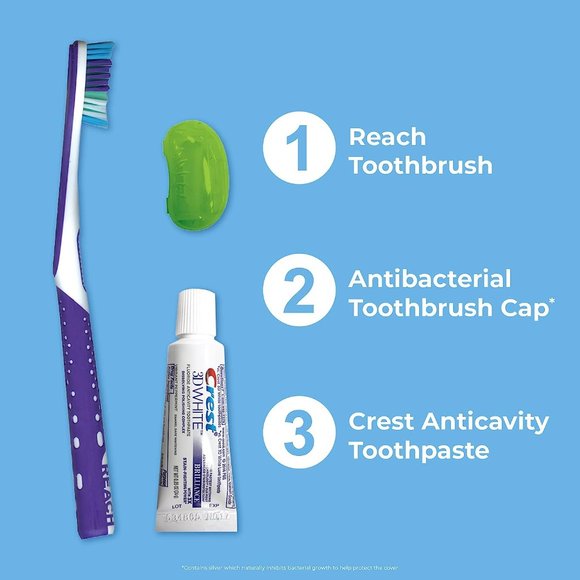 Reach Ultraclean Travel Kit Toothbrush with Toothbrush Cap and Toothpaste - Picture 4 of 5